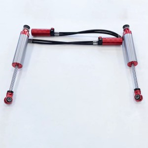 خرطوم مزدوج من مصنع SHOX عالي الأداء للطرق الوعرة / صدمات السباق 4 × 4 / رفع شوكس 2.5 بوصة لسيارة TOYOTA FJ CRUISER، ضغط + ارتداد قابل للتعديل، مع خزان عن بعد