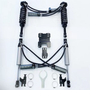 خرطوم مزدوج من مصنع SHOX عالي الأداء للطرق الوعرة / صدمات السباق 4 × 4 / رفع شوكس 2.5 بوصة لتويوتا لاند كروزر 200 / LC200، ضغط + ارتداد قابل للتعديل، مع خزان عن بعد