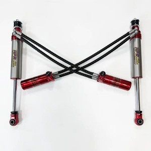 TOYOTA LandCruiser 80 LC80 Manguera doble SHOX de fábrica de alto rendimiento offroad/amortiguadores de carreras 4×4/shox elevación de 2,5 pulgadas, compresión + rebote ajustable, con depósito remoto