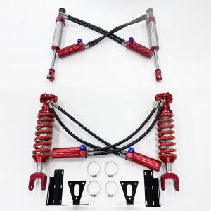 Doble manguera SHOX de fábrica de alto rendimiento offroad/amortiguadores de carreras 4×4/shox elevación de 2,5 pulgadas para BAIC BJ40plus/BJ40C, compresión + rebote ajustable, con depósito remoto