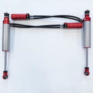 خرطوم مزدوج من مصنع SHOX عالي الأداء للطرق الوعرة / صدمات السباق 4 × 4 / رفع شوكس 2.5 بوصة لسيارة TOYOTA FJ CRUISER، ضغط + ارتداد قابل للتعديل، مع خزان عن بعد